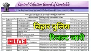 CBSC Bihar Police Constable Result 2024